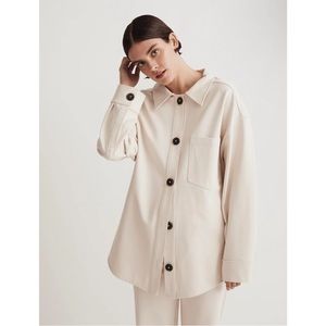 NEW WITH TAGS Madewell Vintage Ivory Ponte Oversized Shirt‎ Jacket Medium